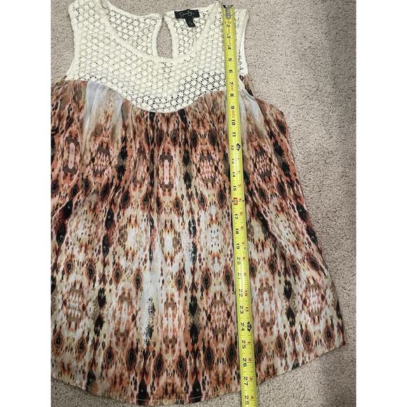 Sheer Crochet Top Sleeveless Shirt‎ Tank Large Flowy Fairy boho peasant western - Picture 8 of 8